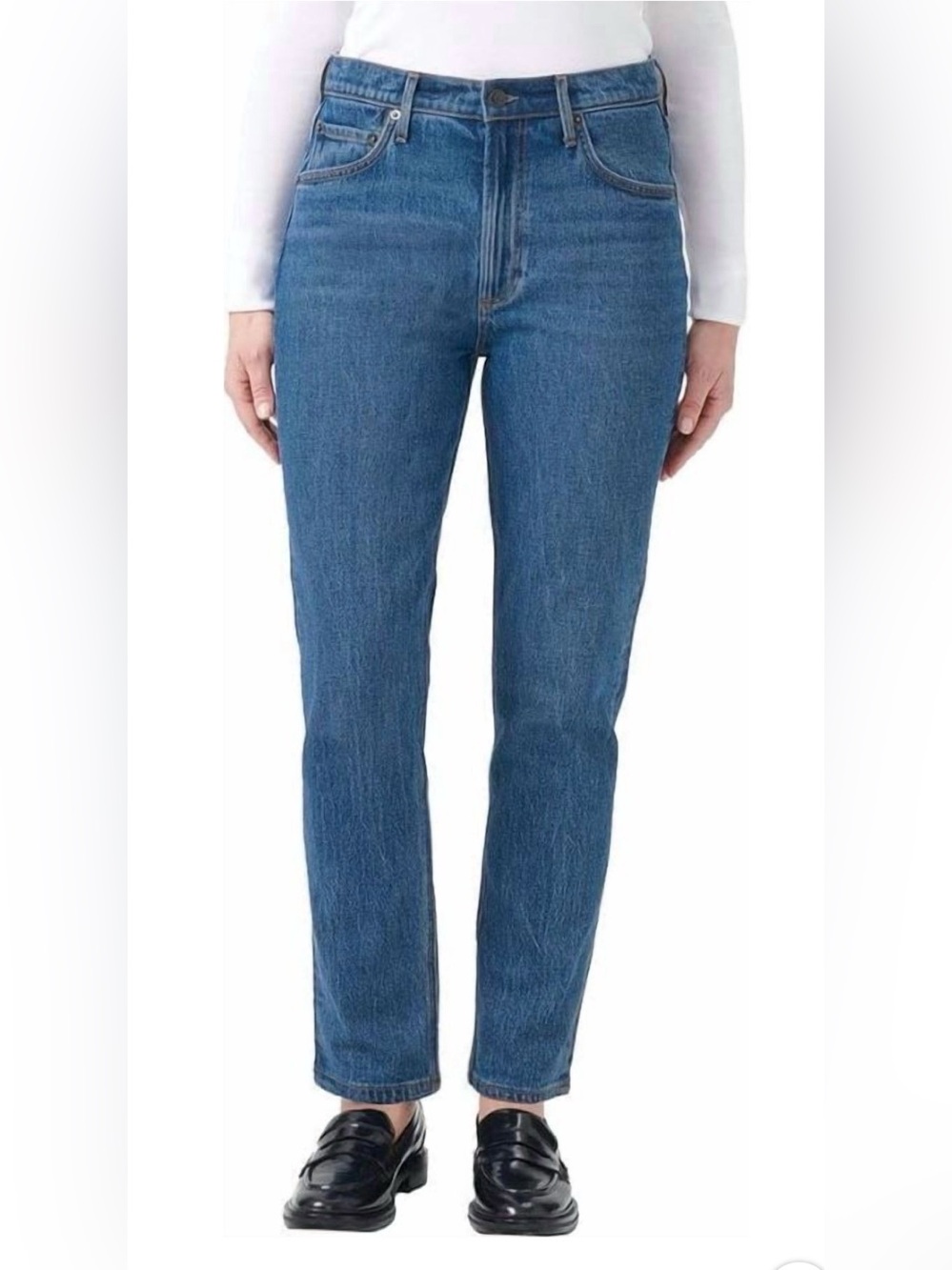 Kirklands Straight Leg Jeans in Classic Blue Wash Size 10 USA